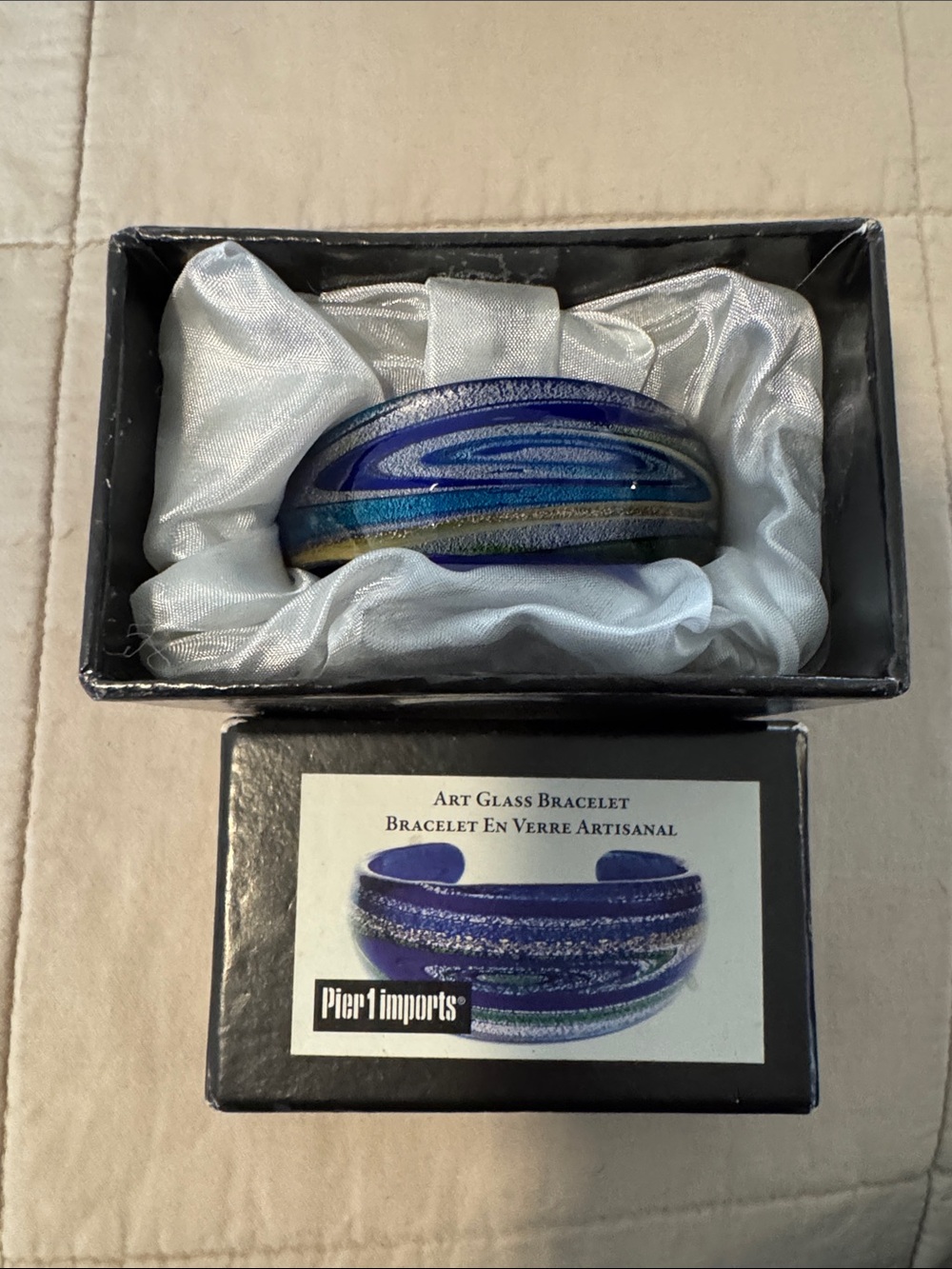 Pier 1 Imports Blue Art Glass Bracelet